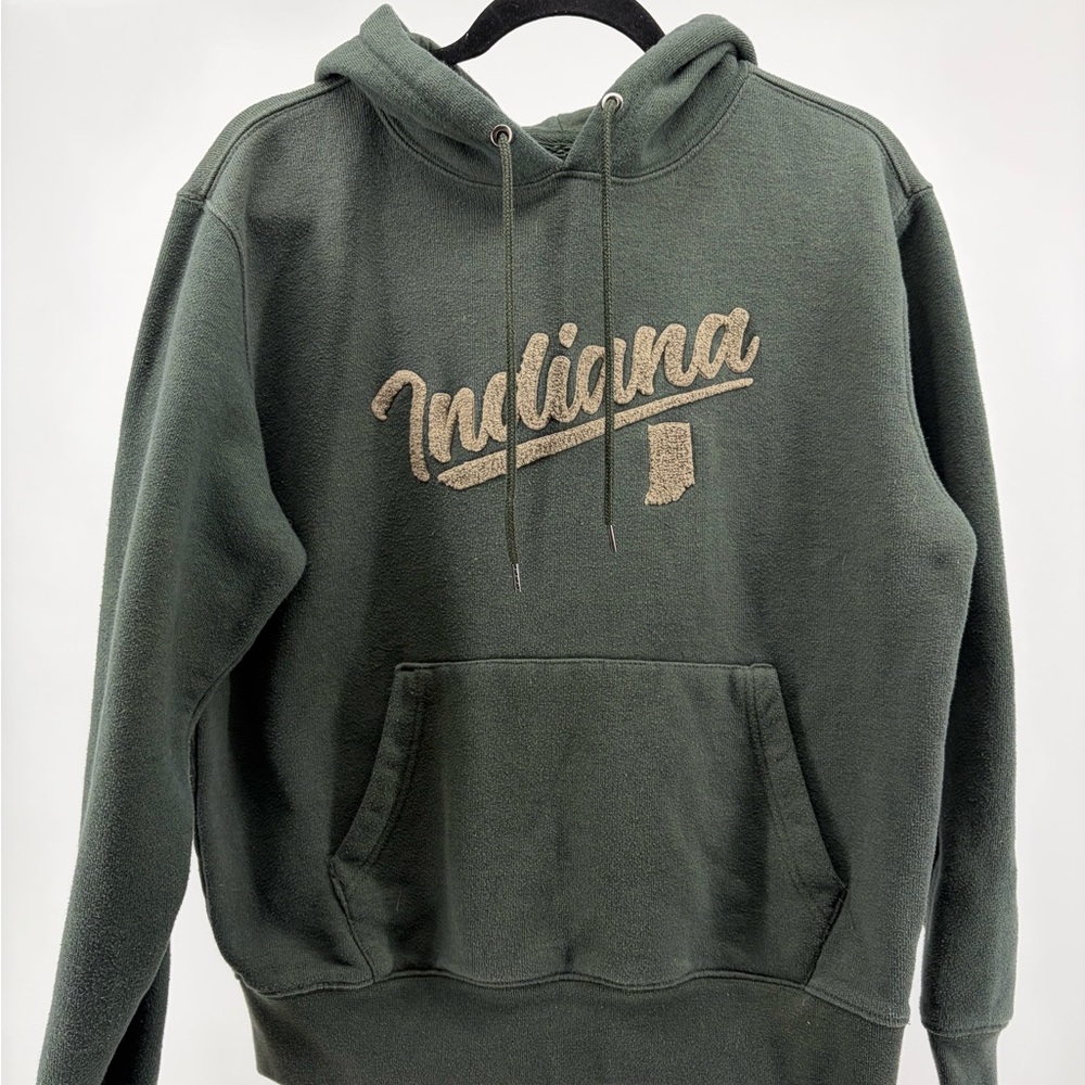State of Mine forest green‎ hoodie INDIANA 3D embroidered pockets Medium